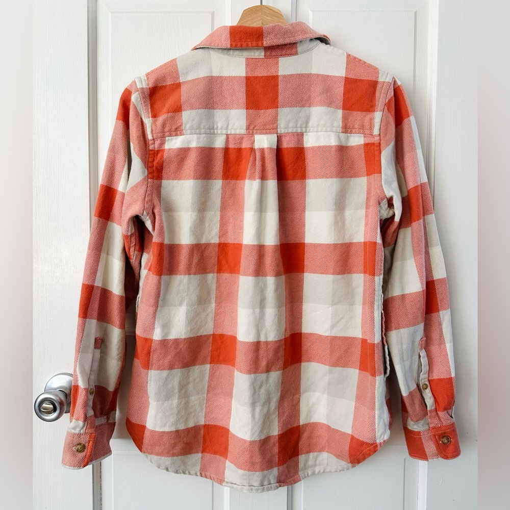 LL Bean Chamois Cotton Flannel Plaid Relaxed Fit Button Up Shirt Shacket Size XS - Picture 2 of 8